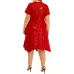 Robe rouge pailletée avec nœud latéral de Grande taille Perceptions