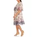 Robe ajustée et évasée à manches cape courtes et imprimé floral ombré grande taille Danny & Nicole