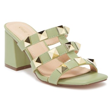 CHASE AND CHLOE Brie Pyramid Stud Slide Mule