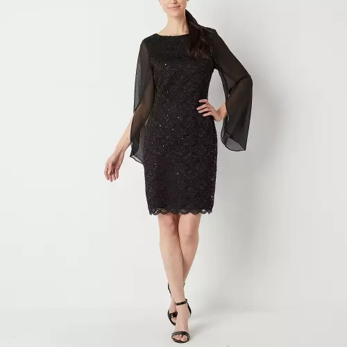 Robe fourreau à sequins et manches longues Connected Apparel